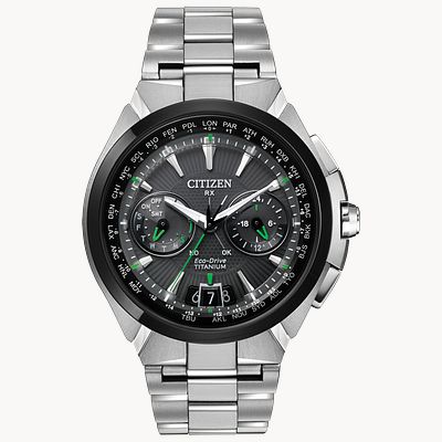 Satellite Wave Black Dial Super Titanium Bracelet CC1084 63E CITIZEN